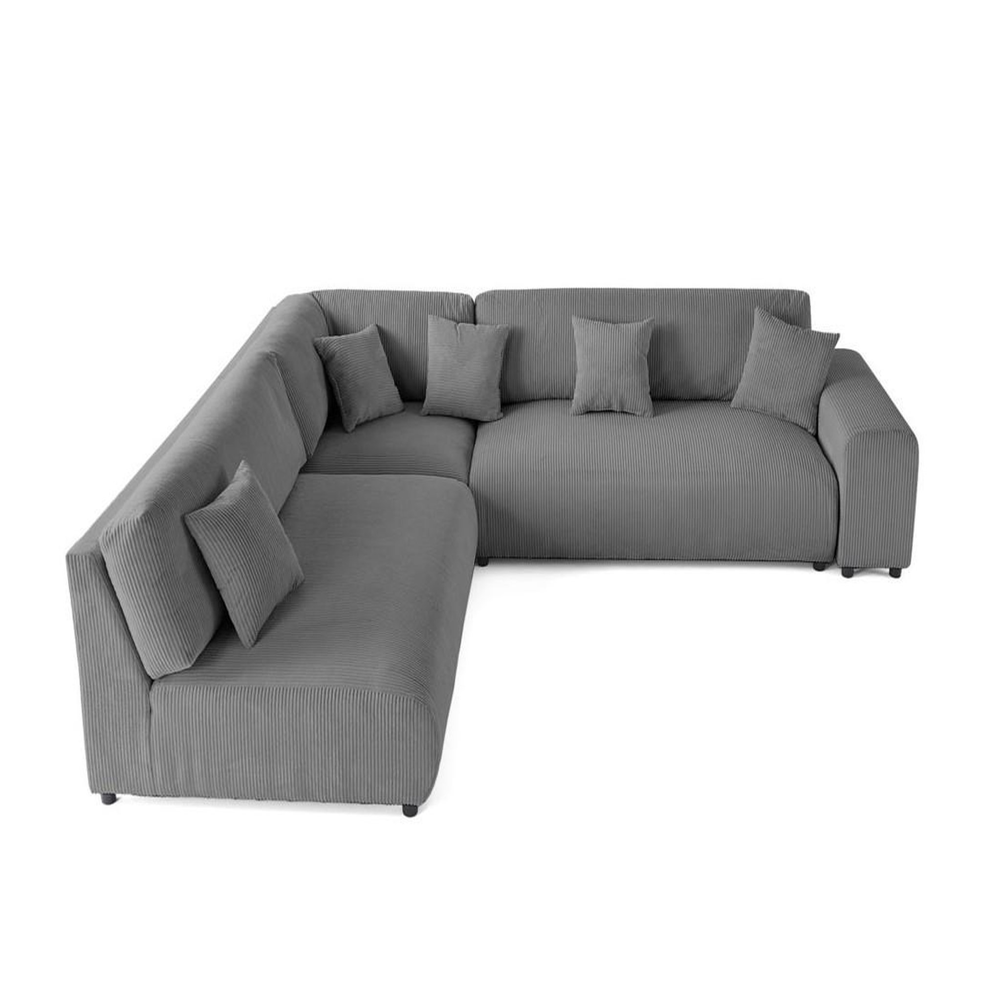 Voir la diapositive 1 : BEST MOBILIER Garance - canapé modulable d'angle gauche - 6 places - en velours côtelé