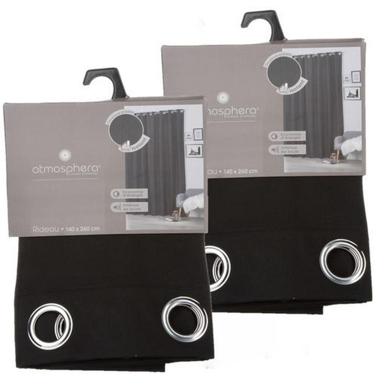 TOILINUX Lot de 2 Rideaux isolants en Polyester