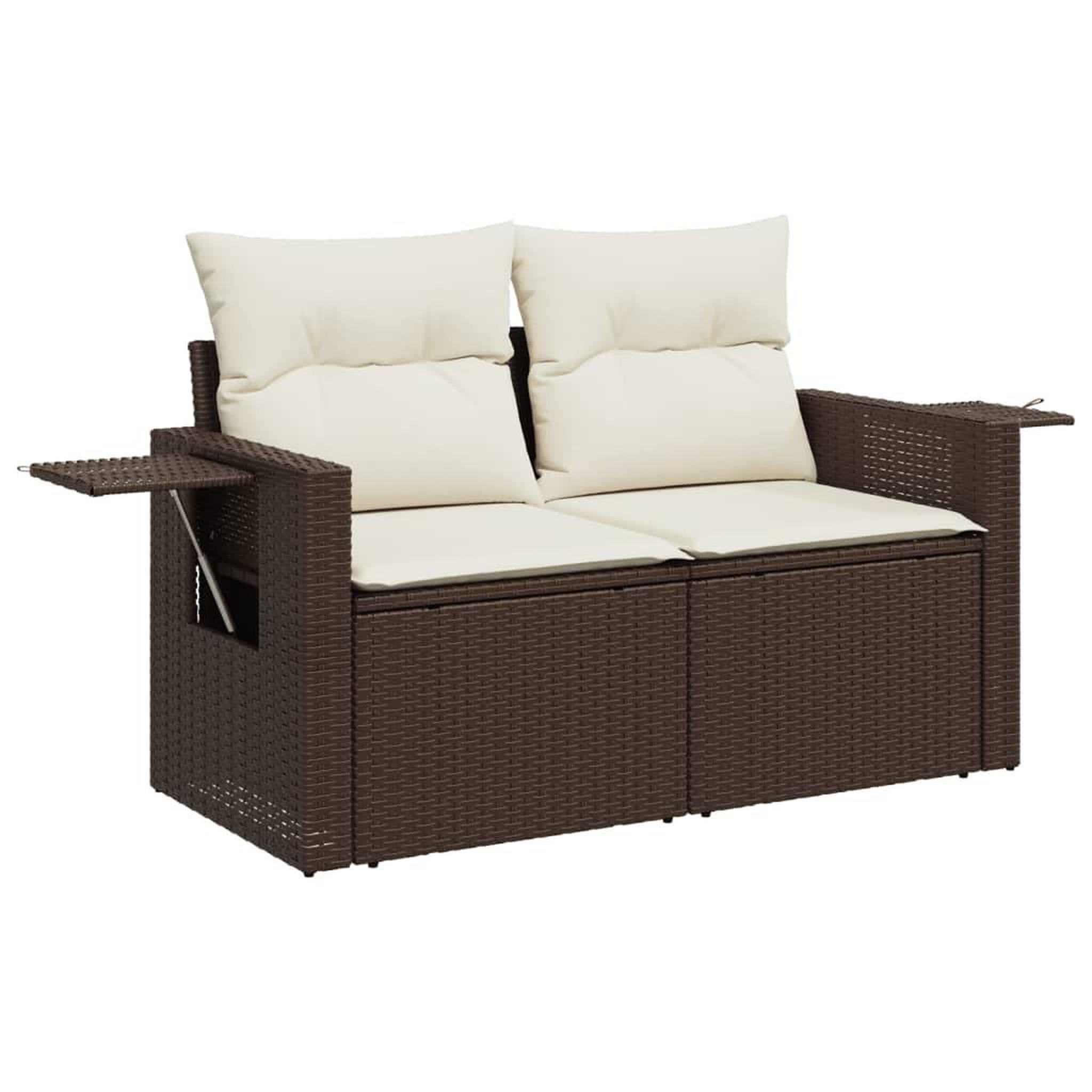 Voir la diapositive 3 : VIDAXL Salon de jardin 10 pcs avec coussins marron resine tressee