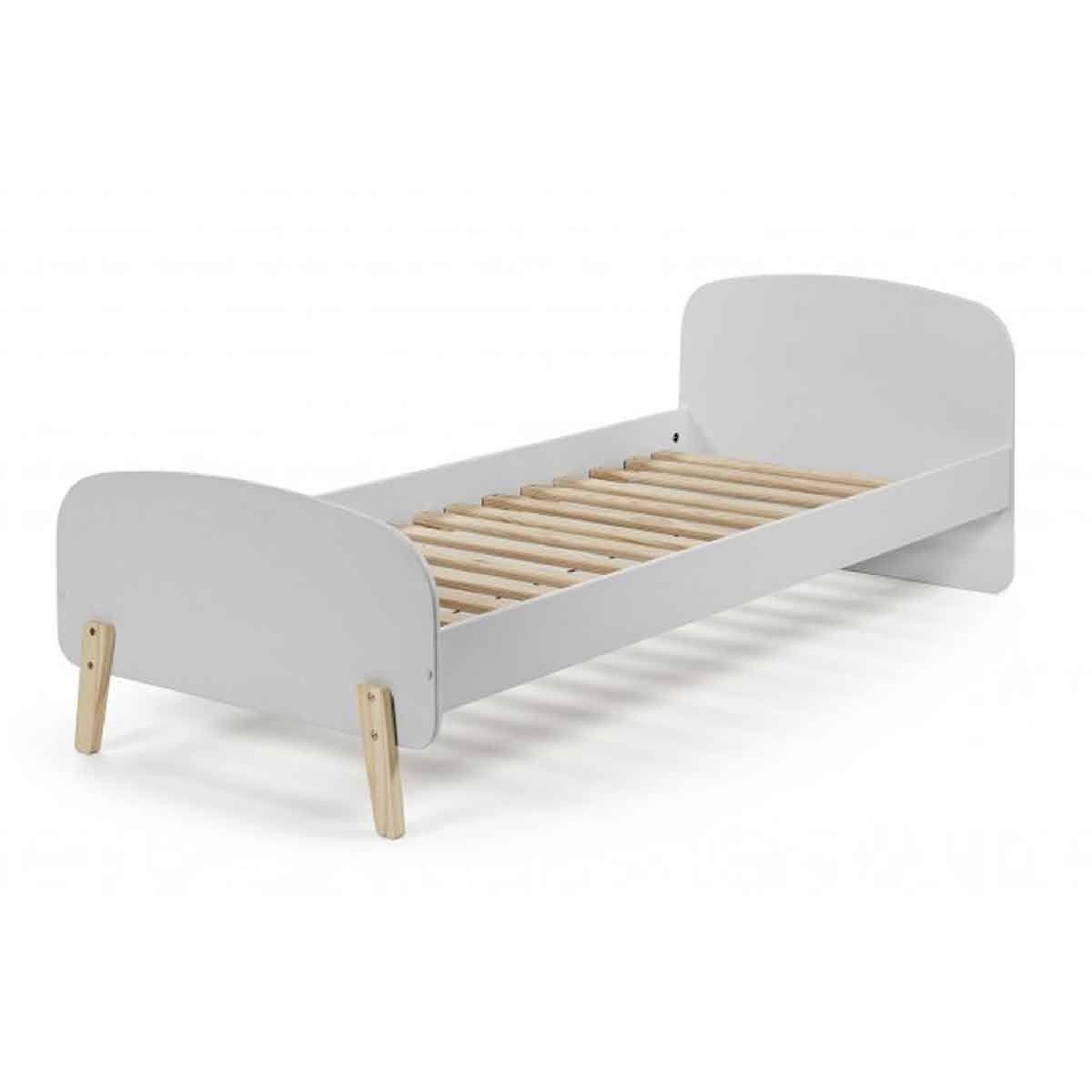 Voir la diapositive 2 : Paris Prix Pack - lit enfant, chevet & 2 étagères  kiddy  90x200cm gris