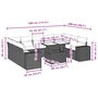 Voir la diapositive 6 : VIDAXL Salon de jardin 10 pcs avec coussins noir resine tressee