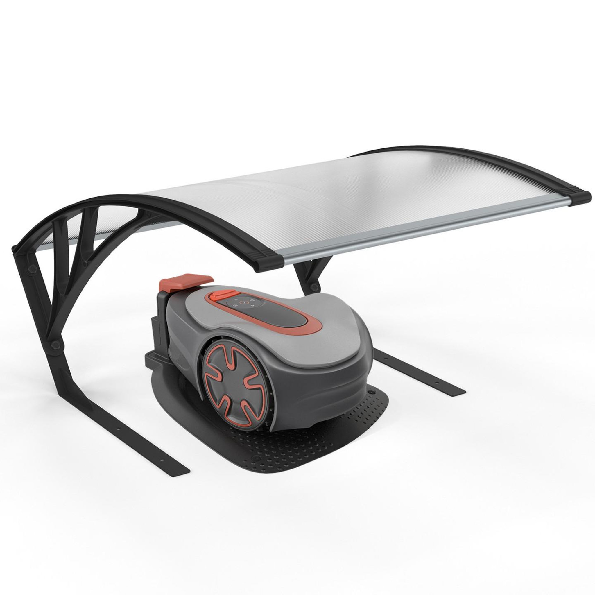 ID MARKET Toit de protection UV en polycarbonate pour robot tondeuse gris anthracite