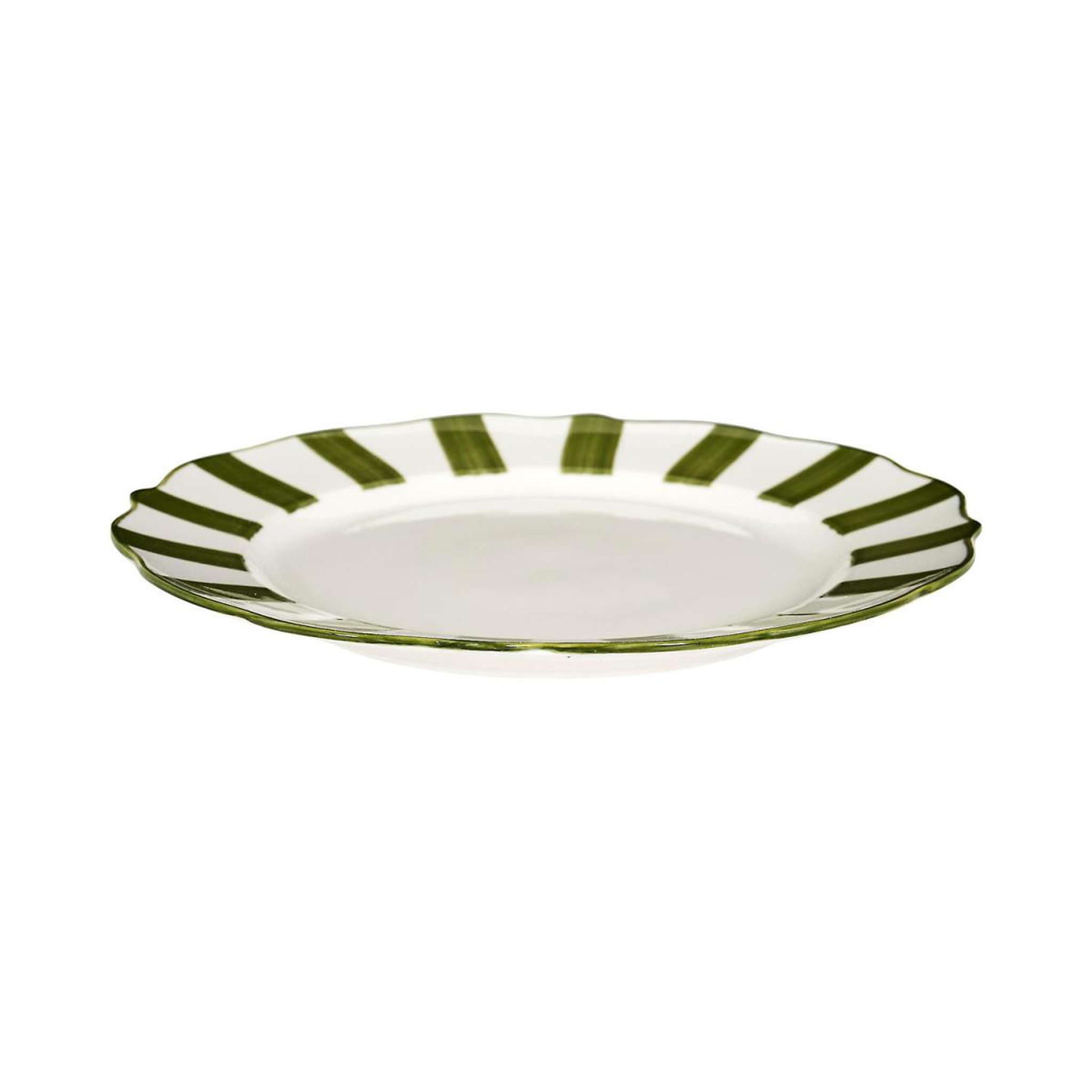 Voir la diapositive 2 : COOK CONCEPT Lot de 6 assiettes plates  cleo  27cm vert & blanc
