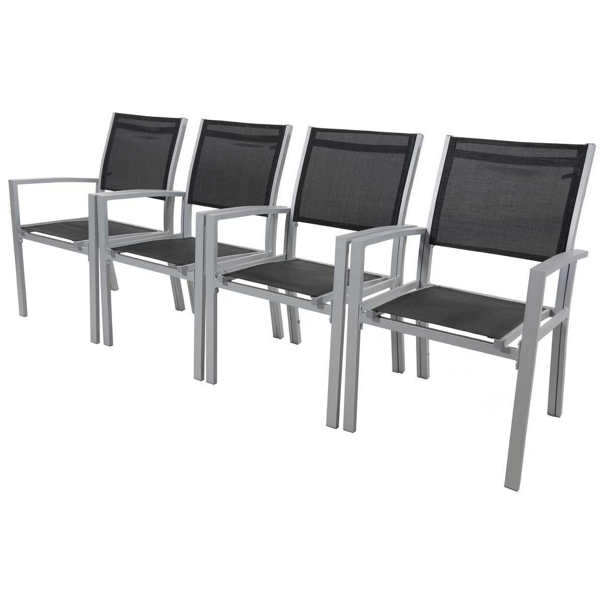 Habitat et Jardin Fauteuil jardin Alu/Textilène  Tropic  - Phoenix - Noir - Lot de 2