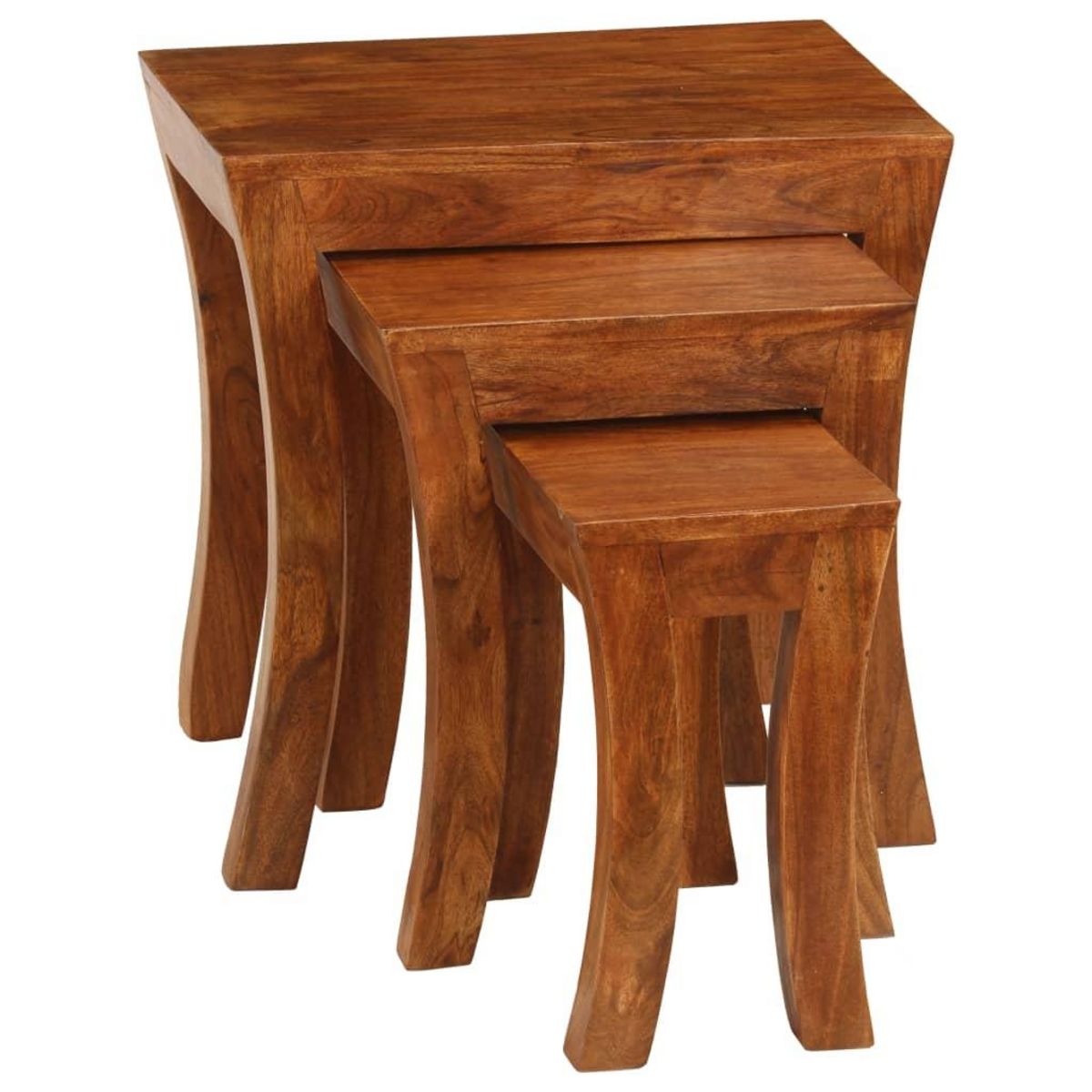 VIDAXL Table gigogne 3 pcs Bois massif d'acacia 50x35x50 cm Marron