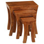 Voir la diapositive 3 : VIDAXL Table gigogne 3 pcs Bois massif d'acacia 50x35x50 cm Marron