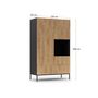 Voir la diapositive 4 : BEST MOBILIER Felicia - armoire - effet bois et noir - 120x200 cm