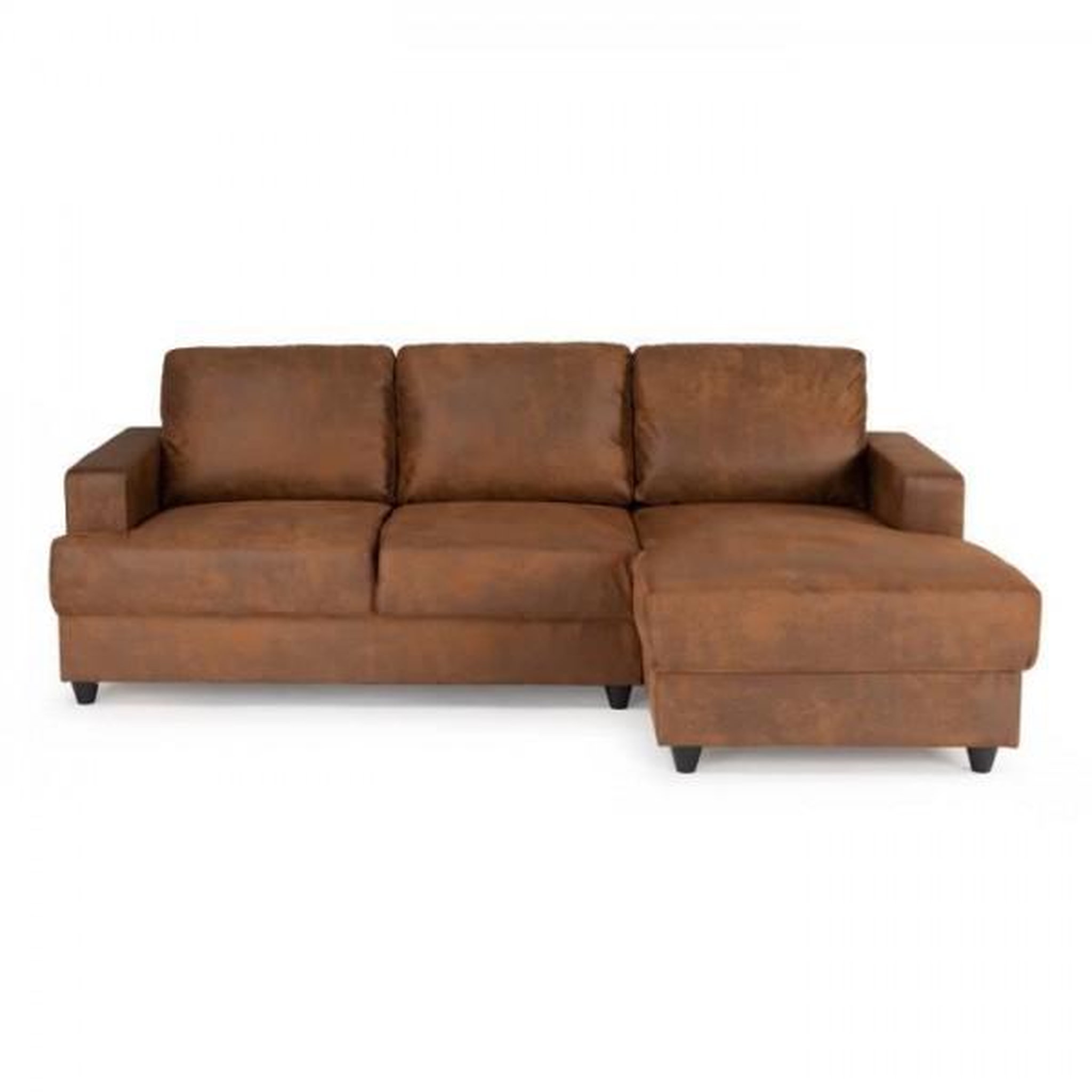 MARKET24 Canapé d'angle droit 4 places - Tissu marron vintage - Contemporain - L 215 x P 140 x H 86 cm - PAUL