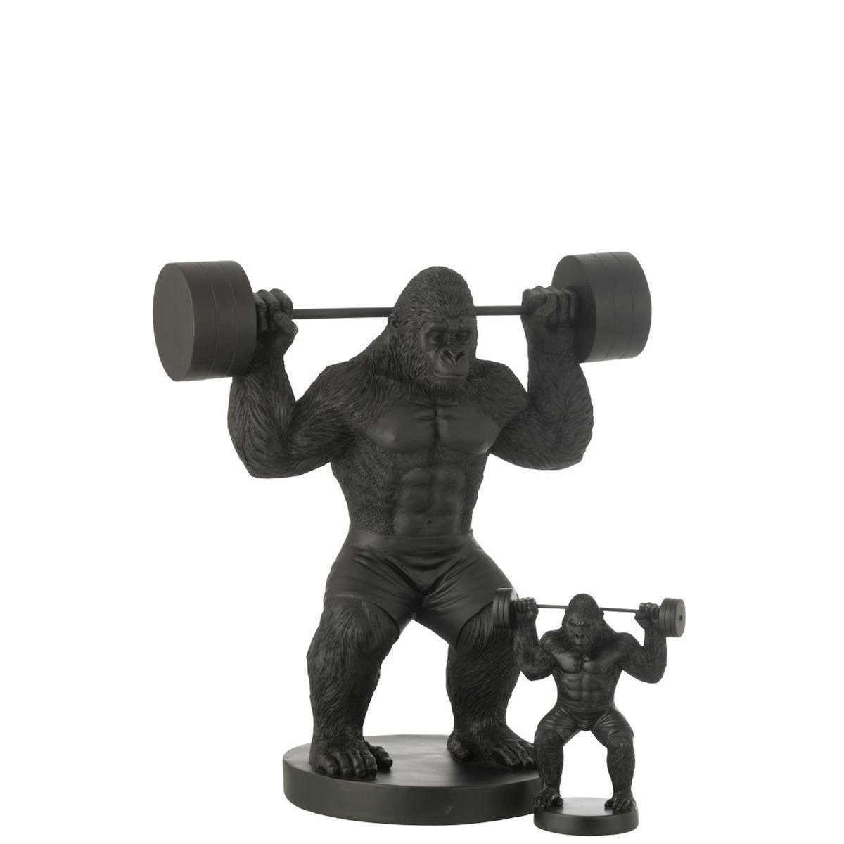 Paris Prix Statue Gorille en Résine  Haltérophilie  62cm Noir