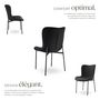 Voir la diapositive 3 : tectake Chaise rembourrée forme ergonomique avec dossier haut Tissu noir/noir