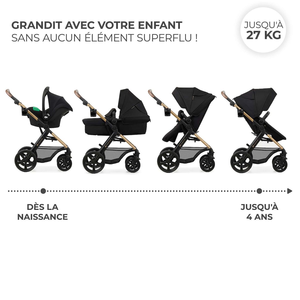KINDERKRAFT Poussette 4en1 moov 2 pratique et confortable