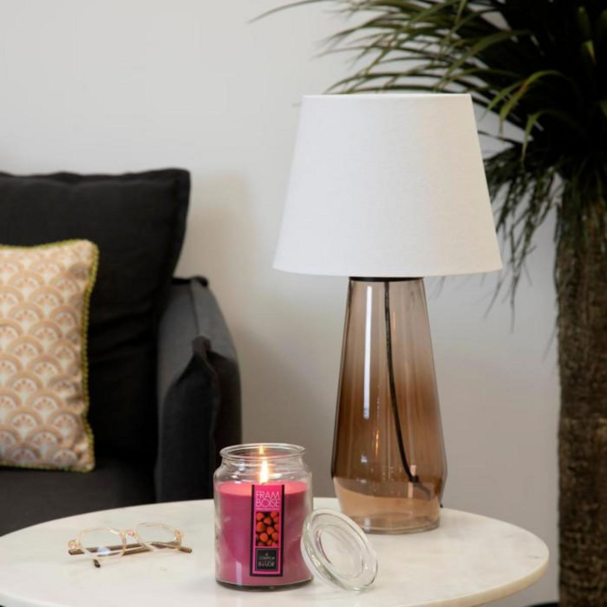 COMPTOIR DE LA BOUGIE Bougie Parfumée en Verre  Couvercle  510g Framboise