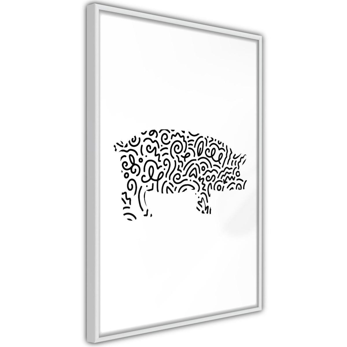 Paris Prix Affiche Murale Encadrée  Curly Pig