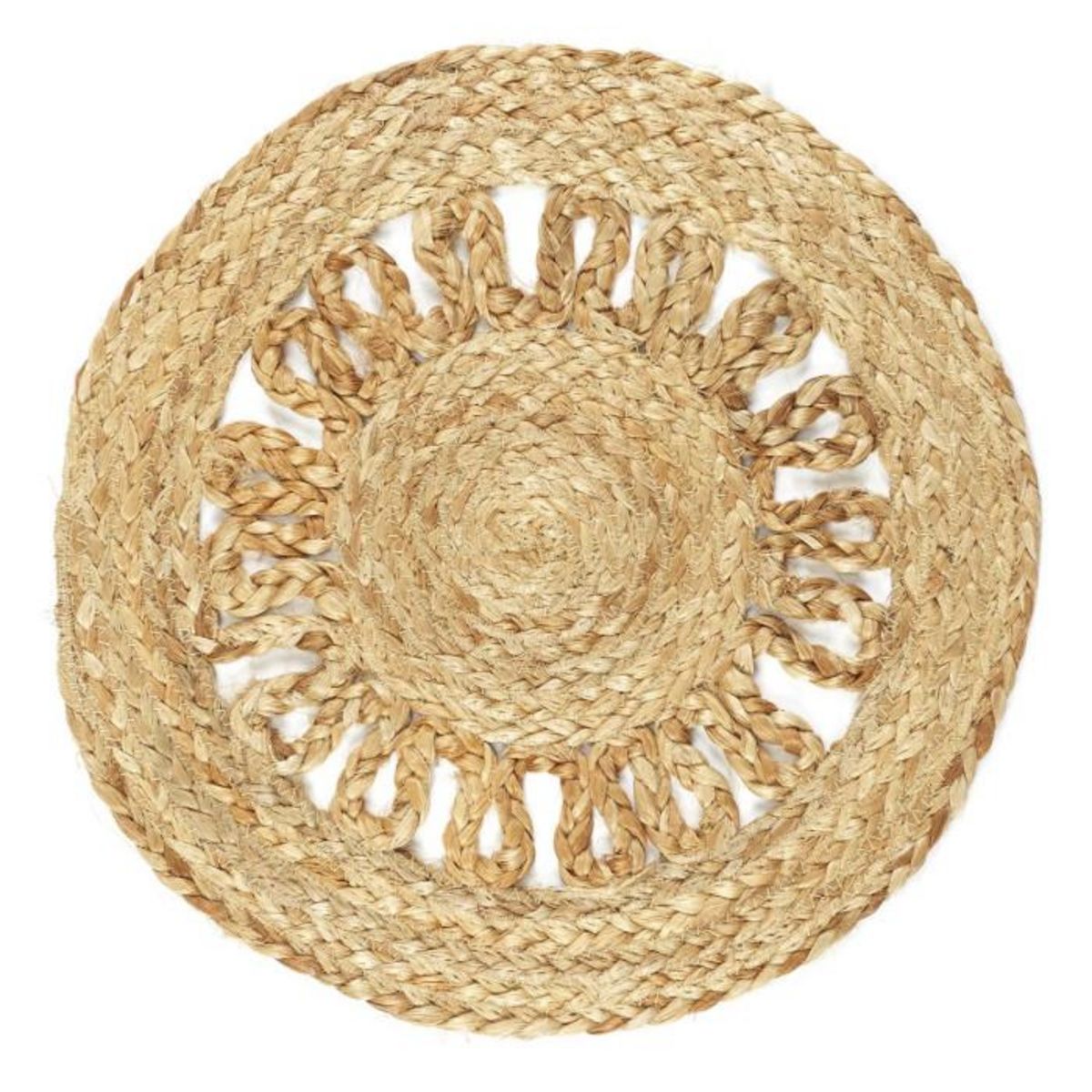 Paris Prix Set de Table Rond Déco  Jute Ajouré  35cm Naturel