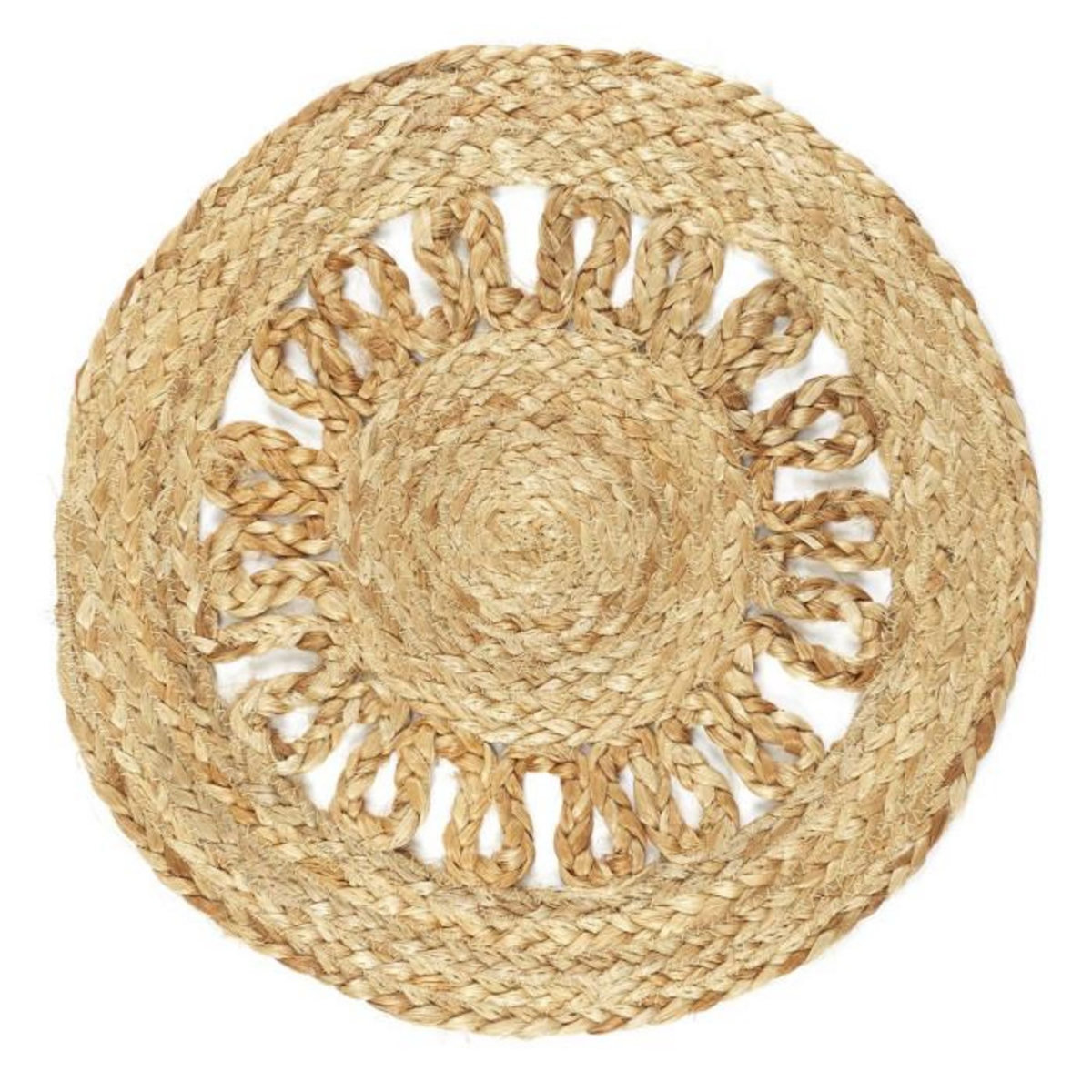 Paris Prix Set de Table Rond Déco  Jute Ajouré  35cm Naturel