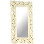 Voir la diapositive 2 : VIDAXL Miroir sculpte a la main Blanc 80x50 cm Bois de manguier massif