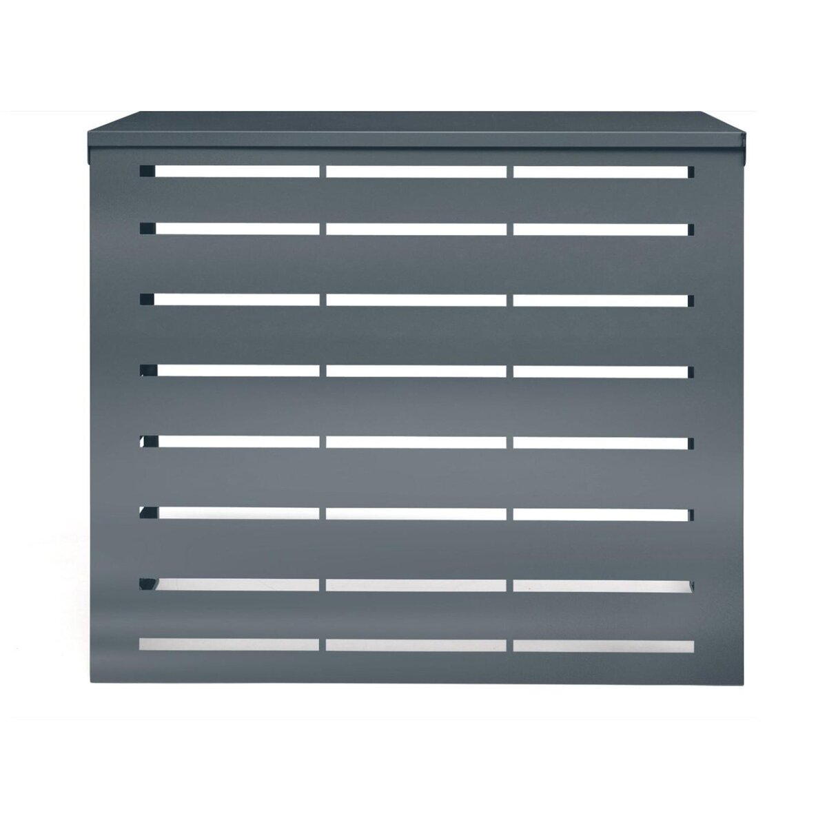 ID MARKET Cache climatiseur en métal gris anthracite protection unité extérieur 110 x 55 x 80 cm