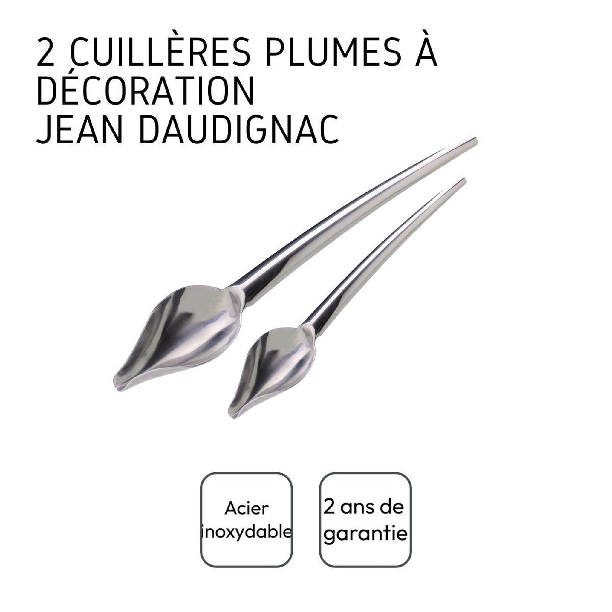 Voir la diapositive 4 : Fackelmann Lot de 2 cuillères plumes à décoration pâtissière jean daudignac