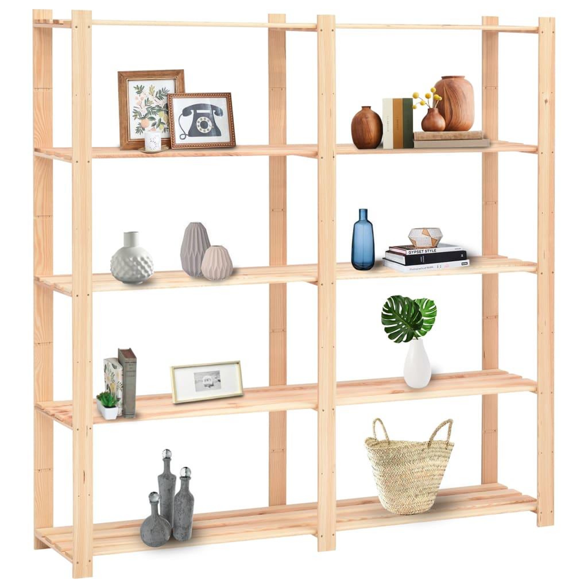 Voir la diapositive 2 : VIDAXL Etageres de rangement a 5 niveaux 2pcs 170x38x170 cm Pin 500 kg