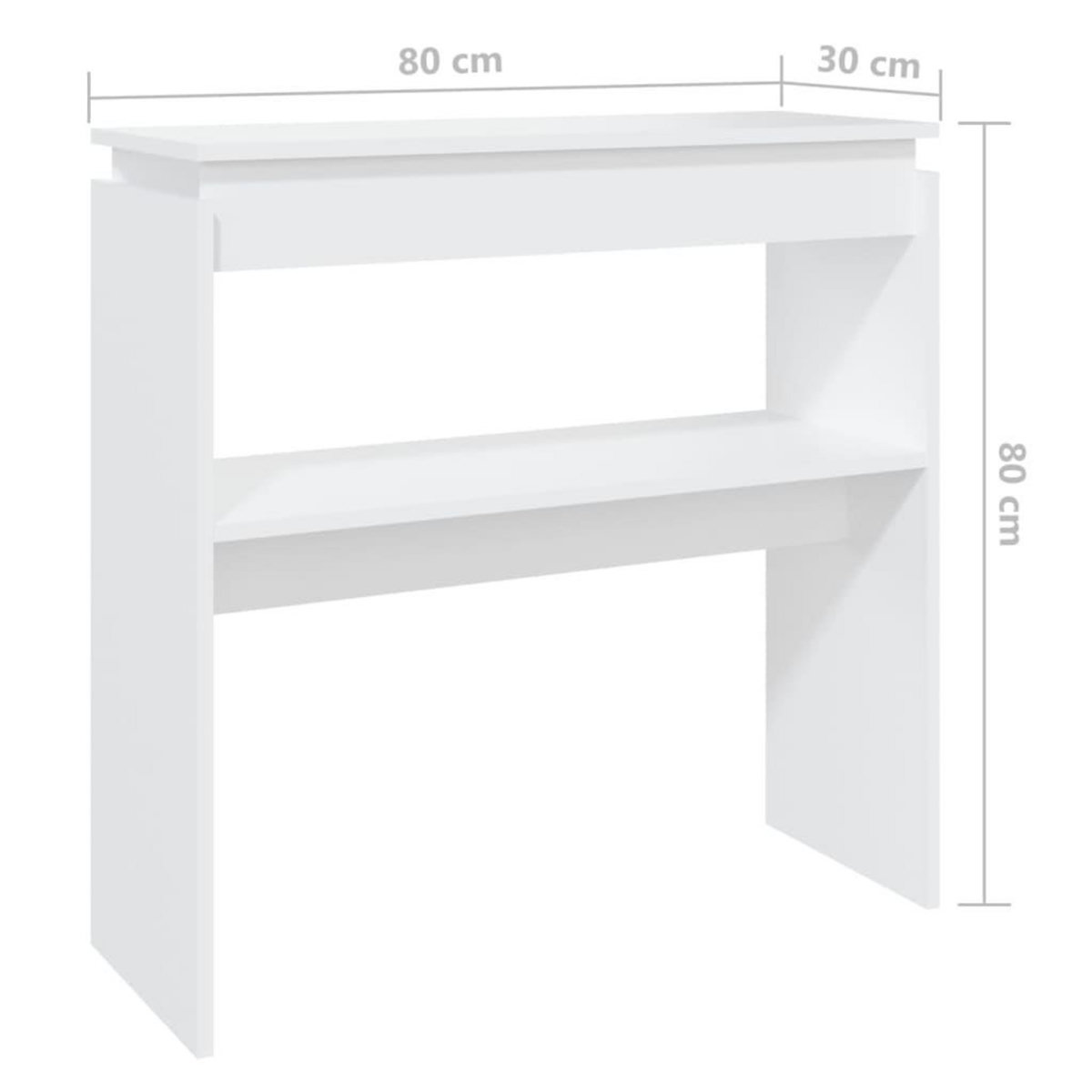 VIDAXL Table console blanc 80x30x80 cm bois d'ingenierie