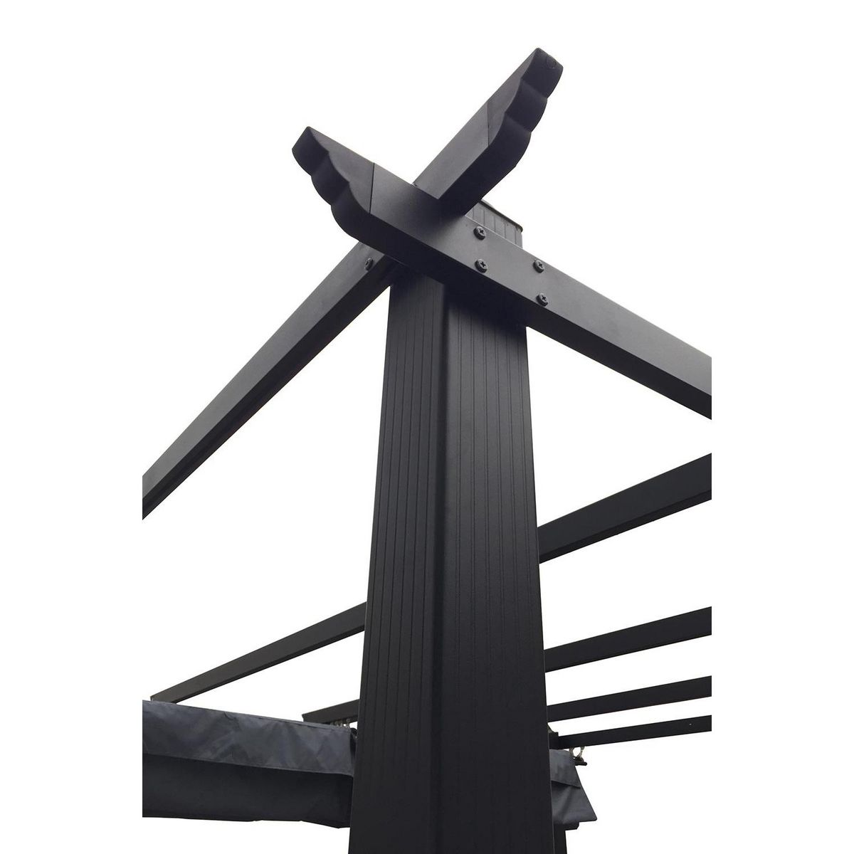 CONCEPT USINE Tonnelle autoportante 3 x 3 m en aluminium et toile grise REGIA