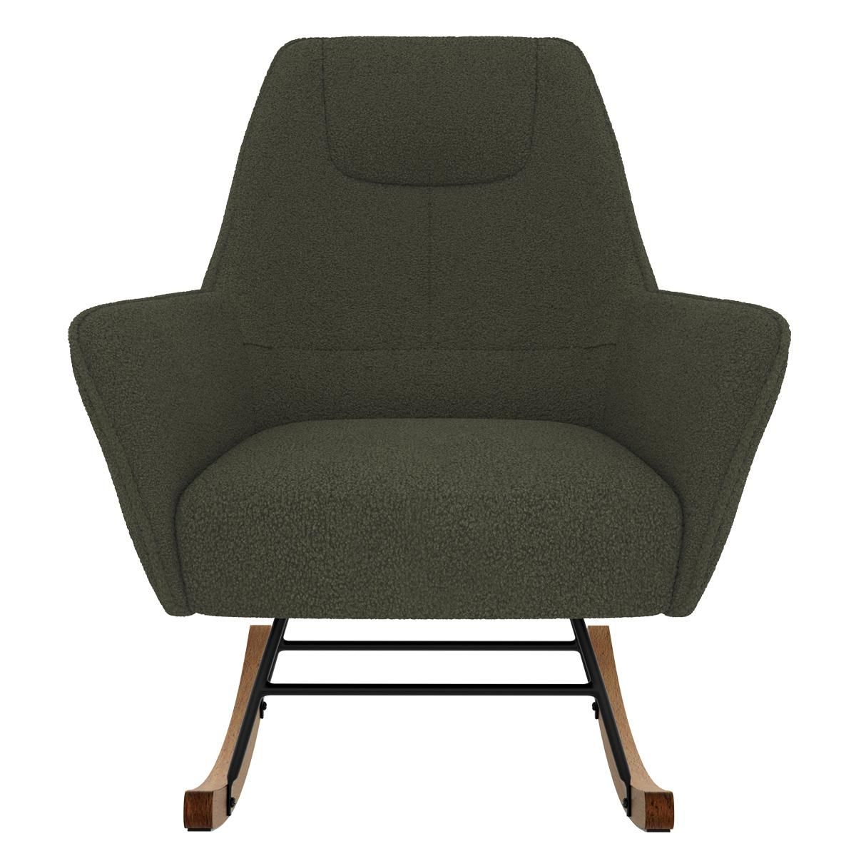 Rendez vous déco Rocking-chair blanc effet laine bouclette en tissu - Shaun