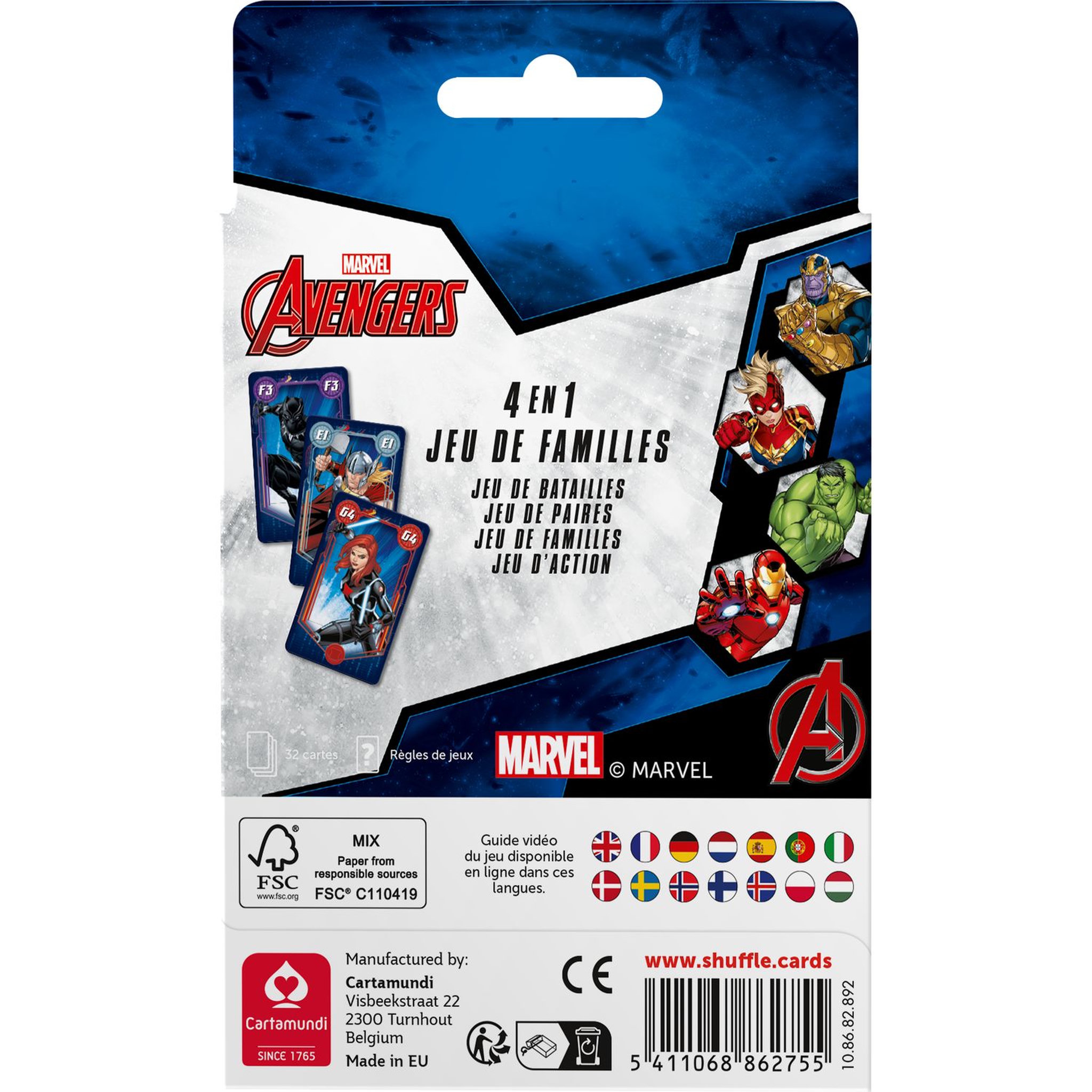Voir la diapositive 3 : CARTAMUNDI Jeu de famille Avengers