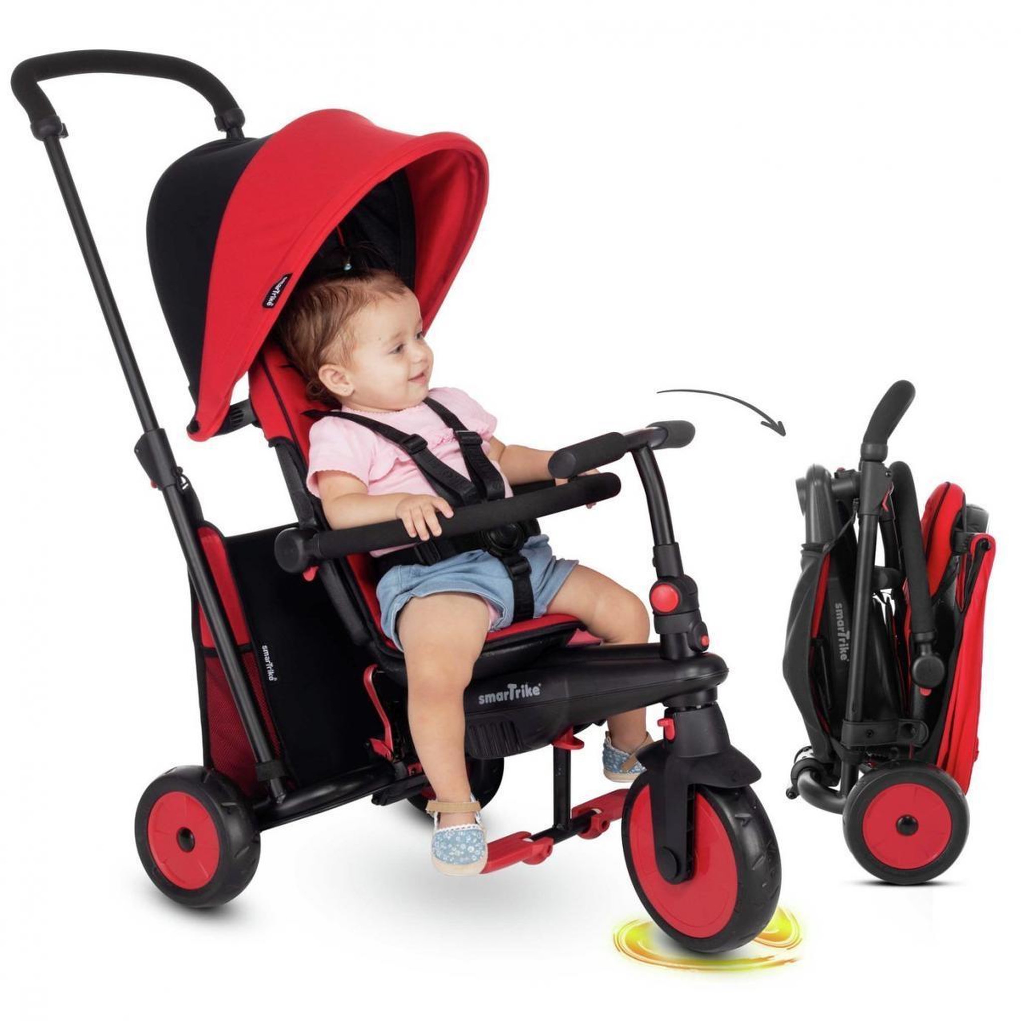 Voir la diapositive 5 : SMARTRIKE Tricycle Evolutif Pliable STR3 Rouge