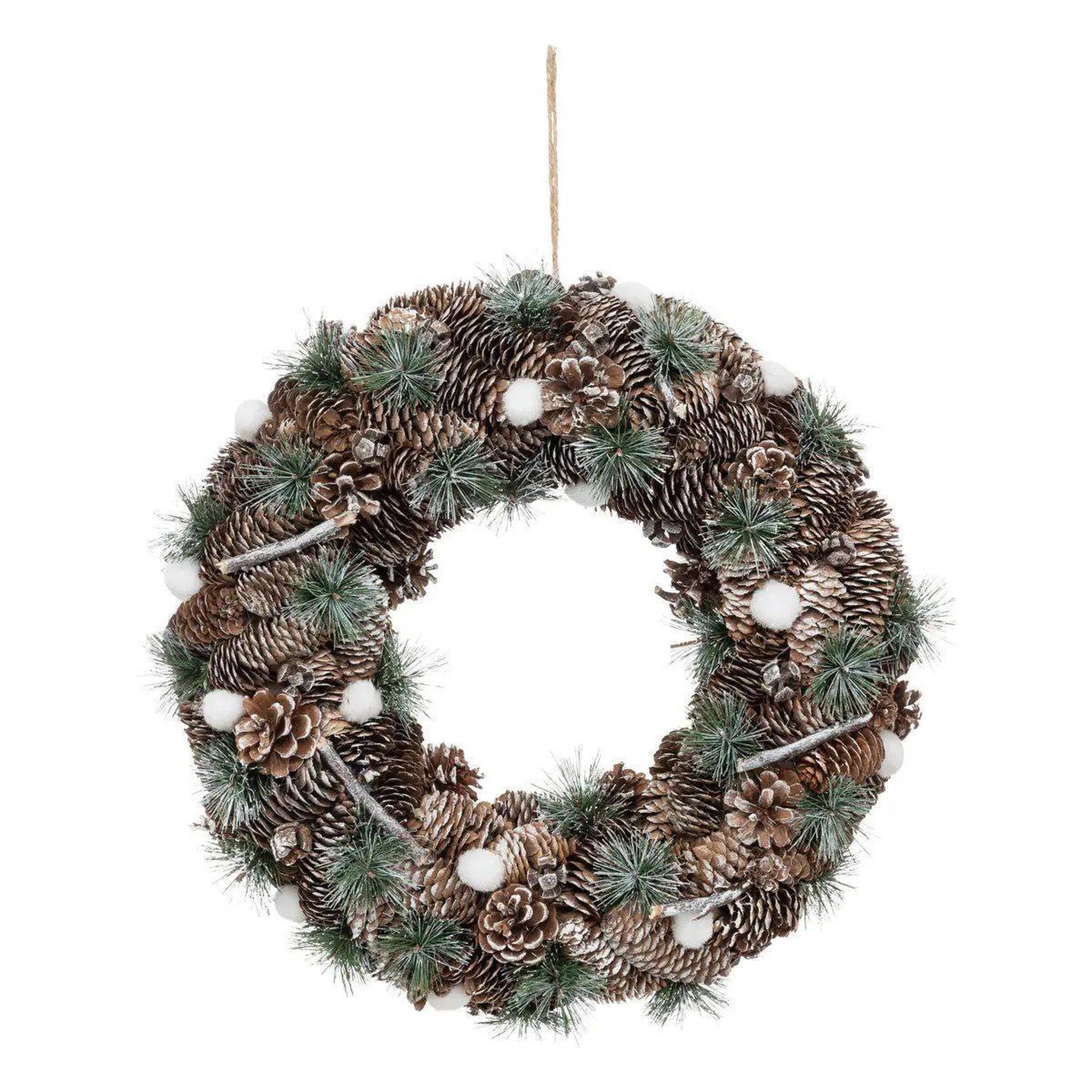 ATMOSPHERA Couronne de noël  pomme de pin  48cm marron