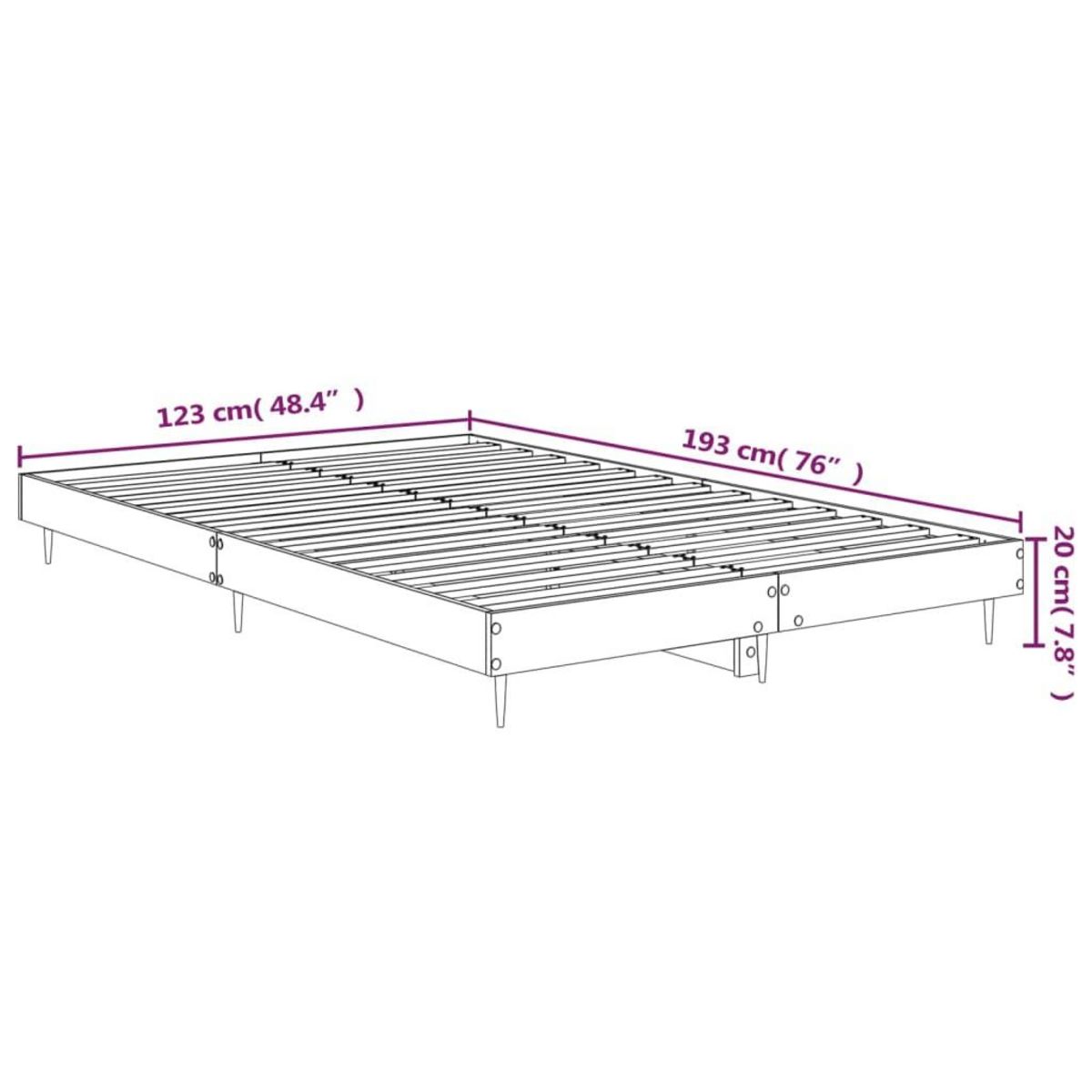 VIDAXL Cadre de lit sans matelas chene marron 120x190 cm