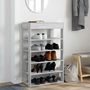 Voir la diapositive 3 : VIDAXL Etagere a chaussures sonoma gris 60x30x98 cm bois d'ingenierie