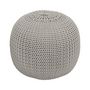 Voir la diapositive 1 : Rendez vous déco Pouf tricot rond en coton jaune moutarde D40 cm - Elisa