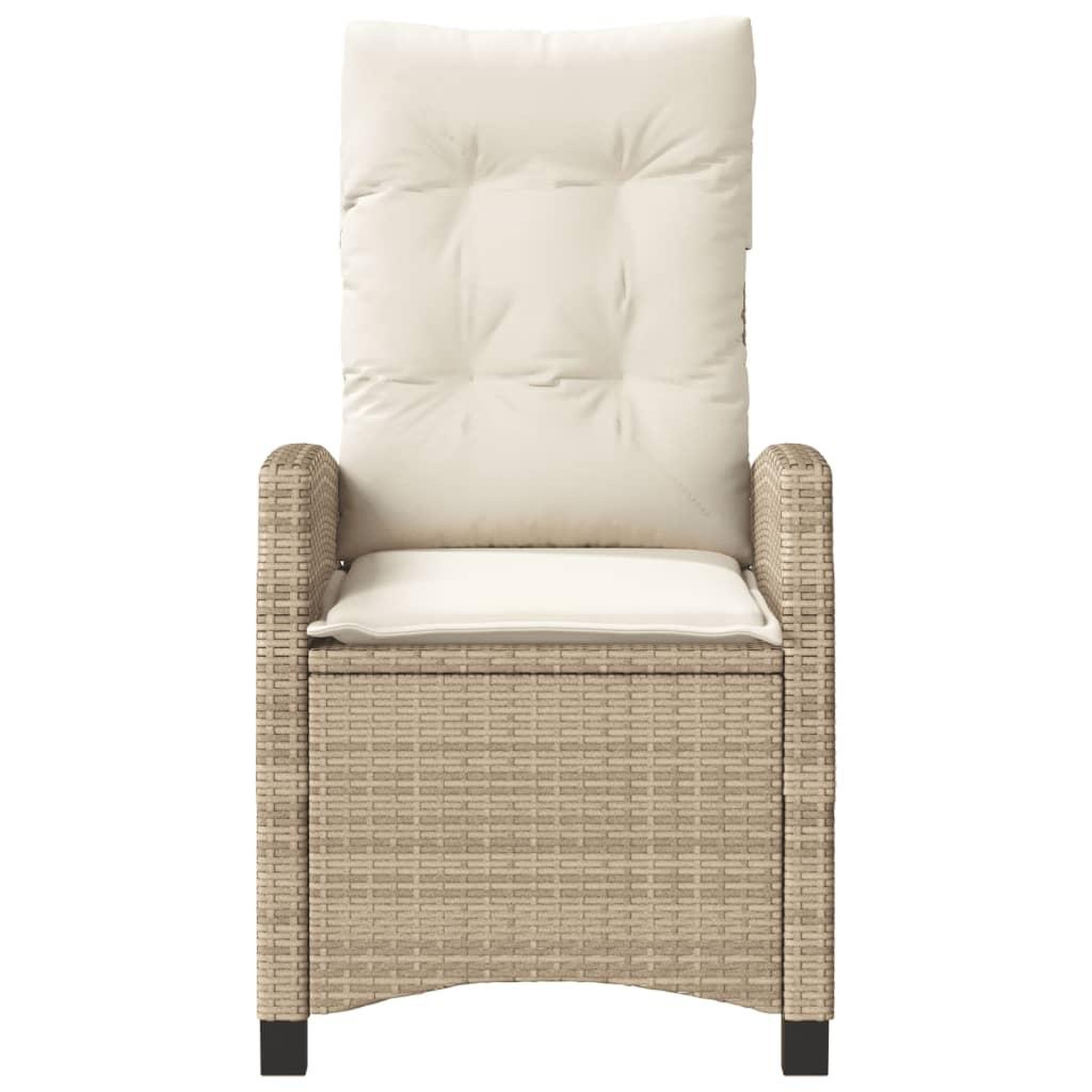 Voir la diapositive 5 : VIDAXL Chaises inclinables de jardin lot de 2 et coussins beige rotin