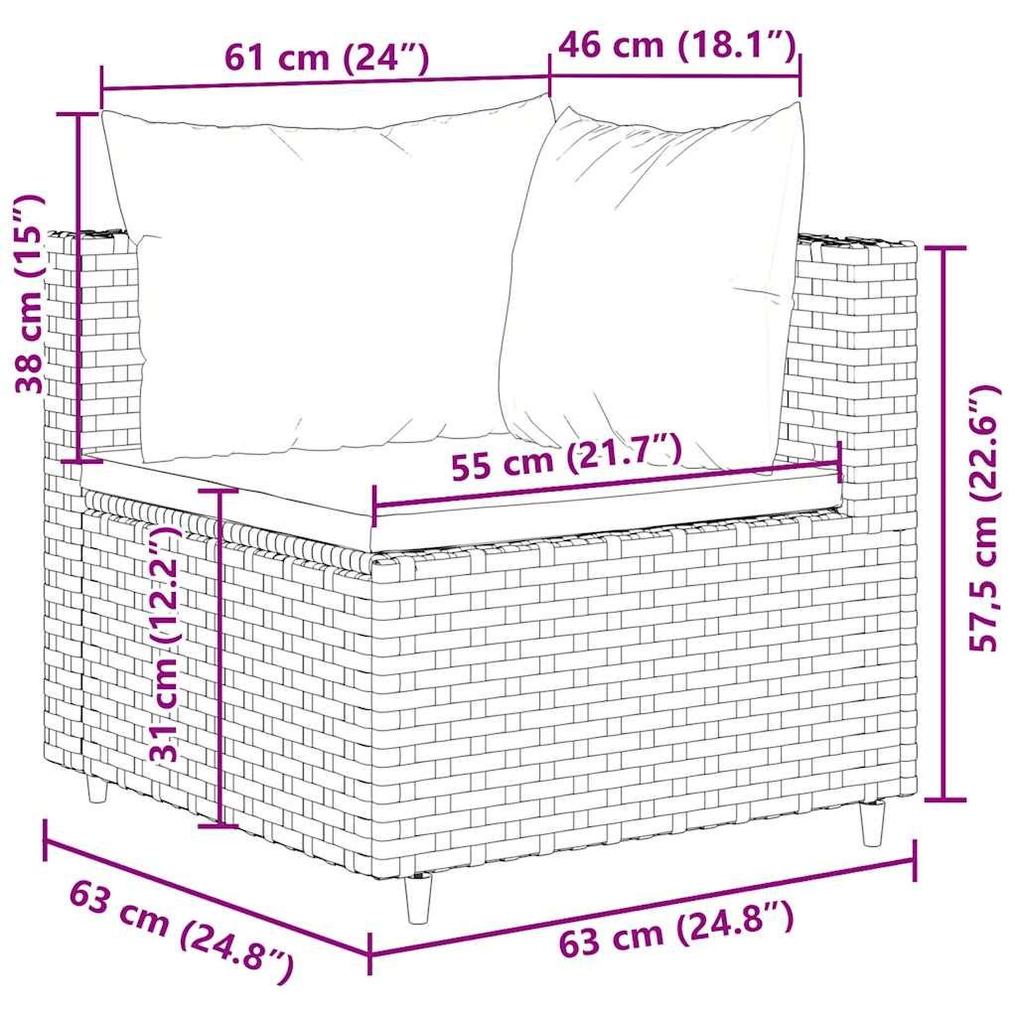 Voir la diapositive 6 : VIDAXL Salon de jardin avec coussins 7 pcs marron resine tressee