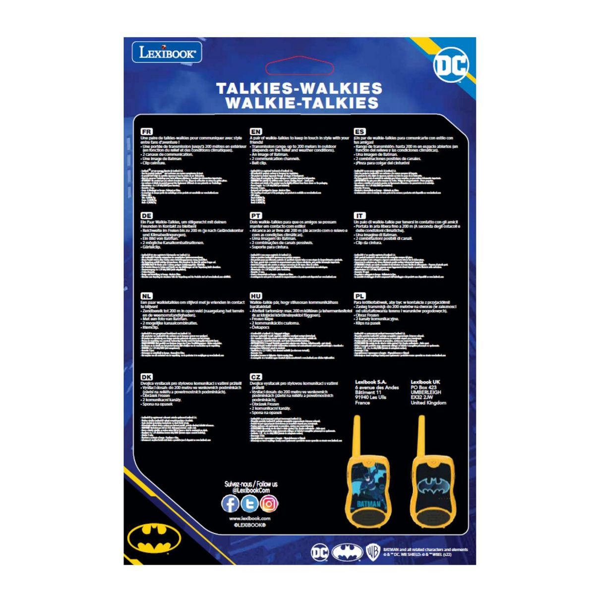 Lexibook Talkies-Walkies Batman portée 200m