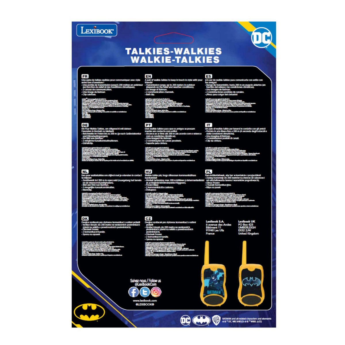 Lexibook Talkies-Walkies Batman portée 200m