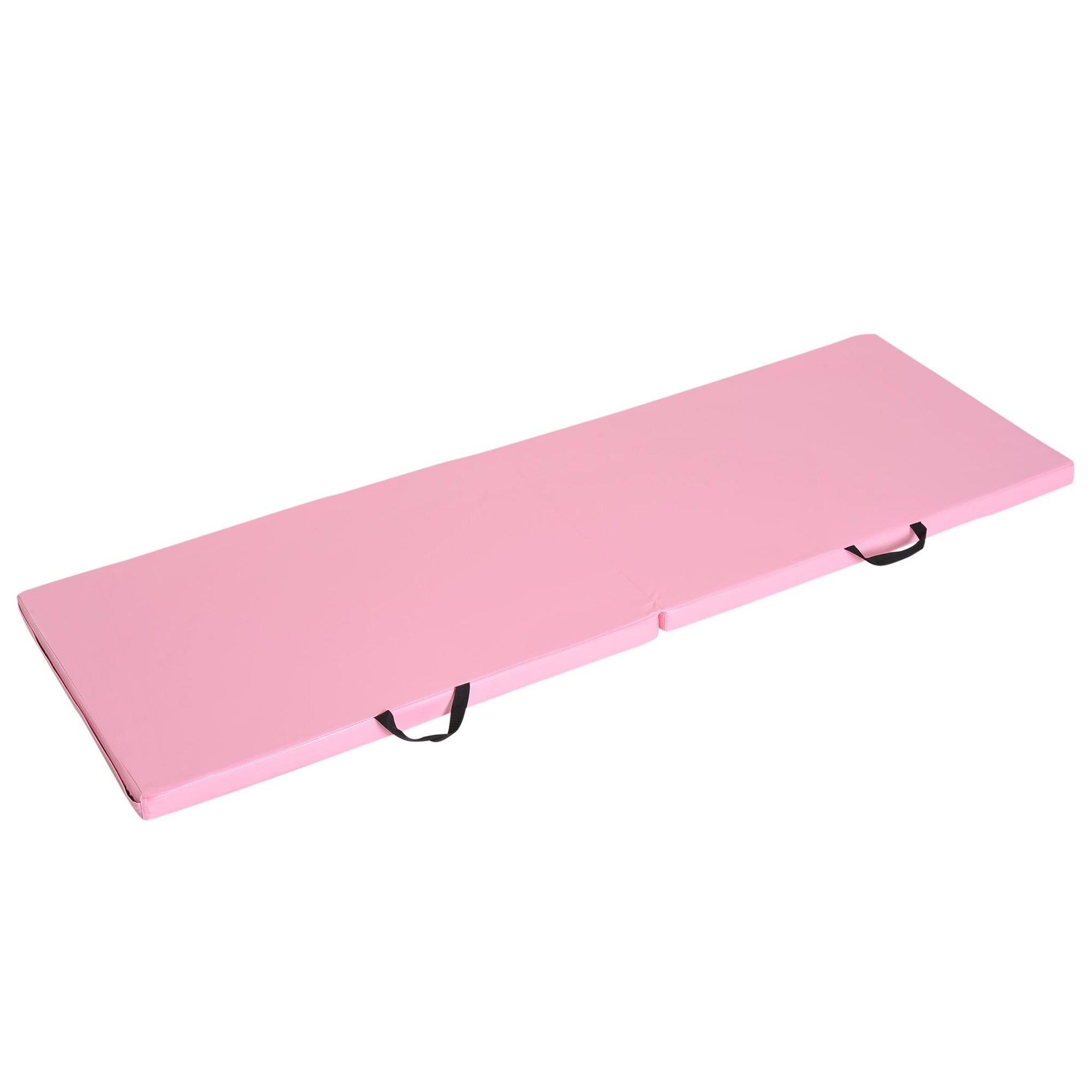 Voir la diapositive 4 : HOMCOM Tapis de gymnastique yoga pilates fitness pliable portable grand confort 180L x 60l x 5H cm revêtement synthétique rose