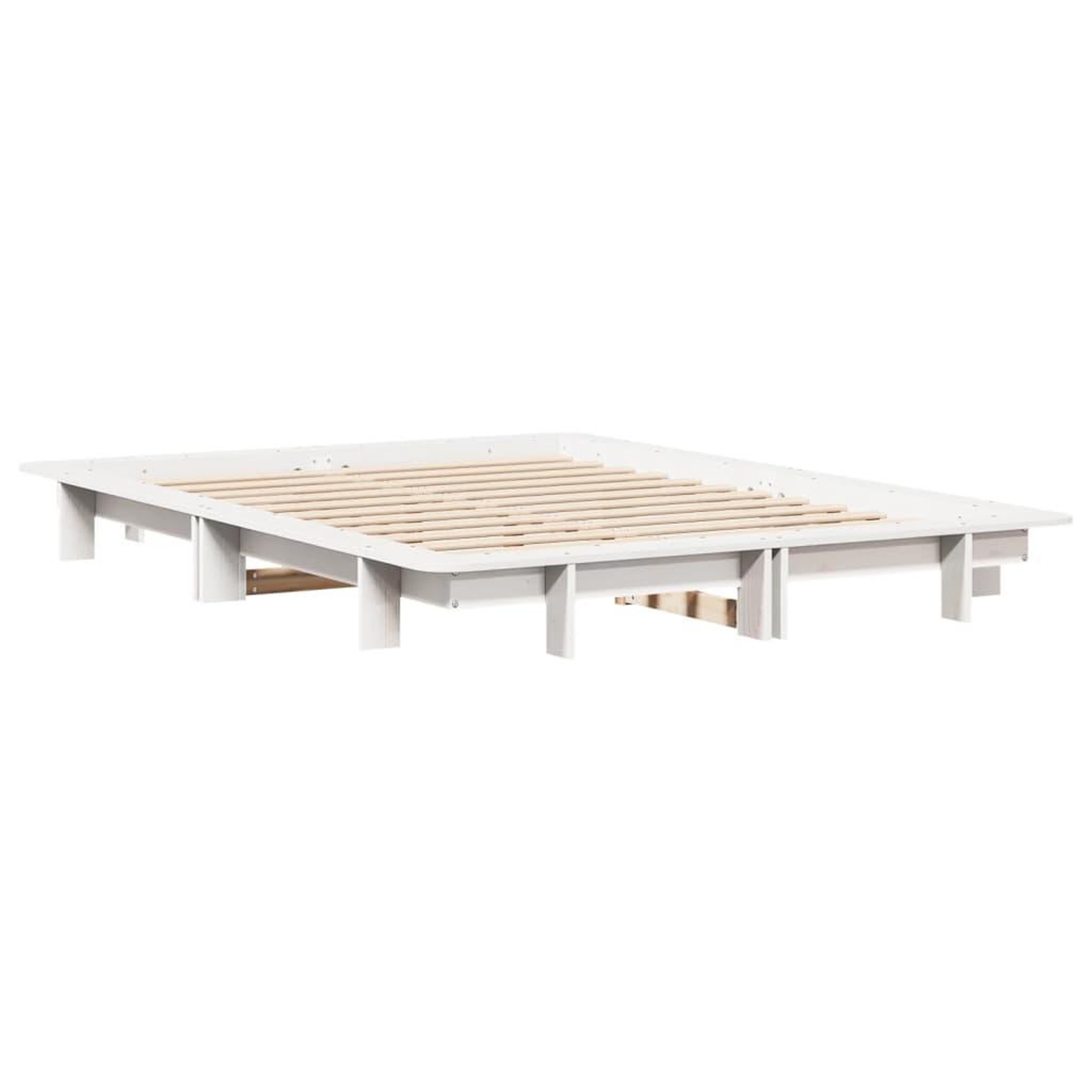 Voir la diapositive 3 : VIDAXL Cadre de lit sans matelas blanc 140x190 cm bois de pin massif