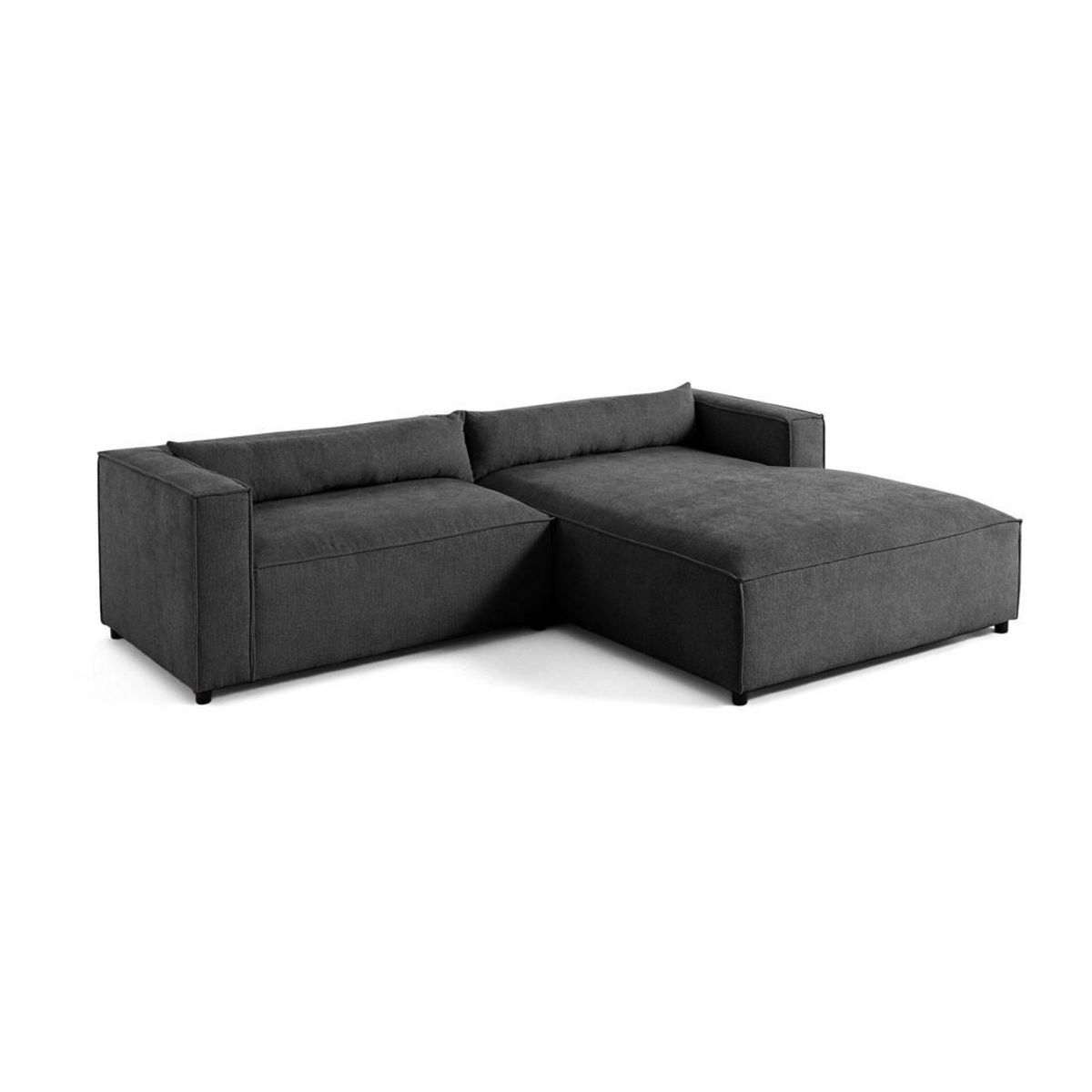 LISA DESIGN Ela - canapé d'angle droit 4 places - en tissu velours relief