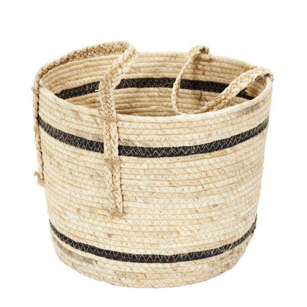 Paris Prix Lot de 3 Paniers de Rangement  Bicolore  36cm Beige