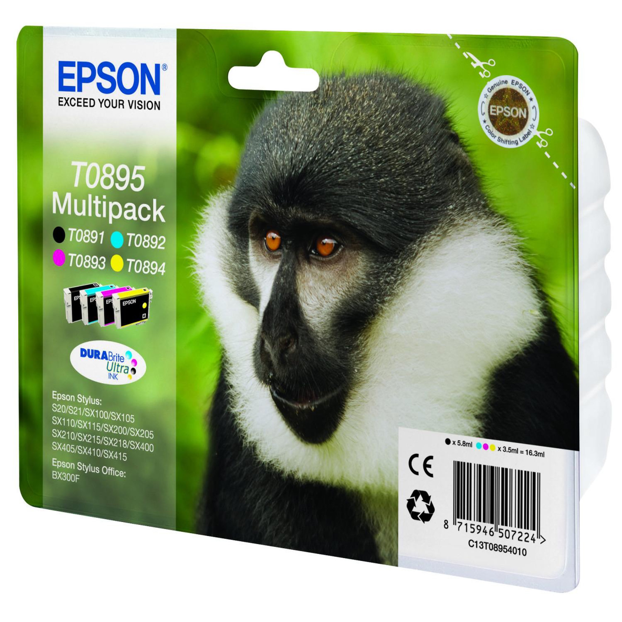 Voir la diapositive 3 : Epson Epson T0895 Singe Cartouche dencre Couleurs