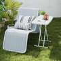 Voir la diapositive 5 : OUTSUNNY Table d'appoint pliable de jardin hauteur réglable 6 niveaux HDPE métal blanc