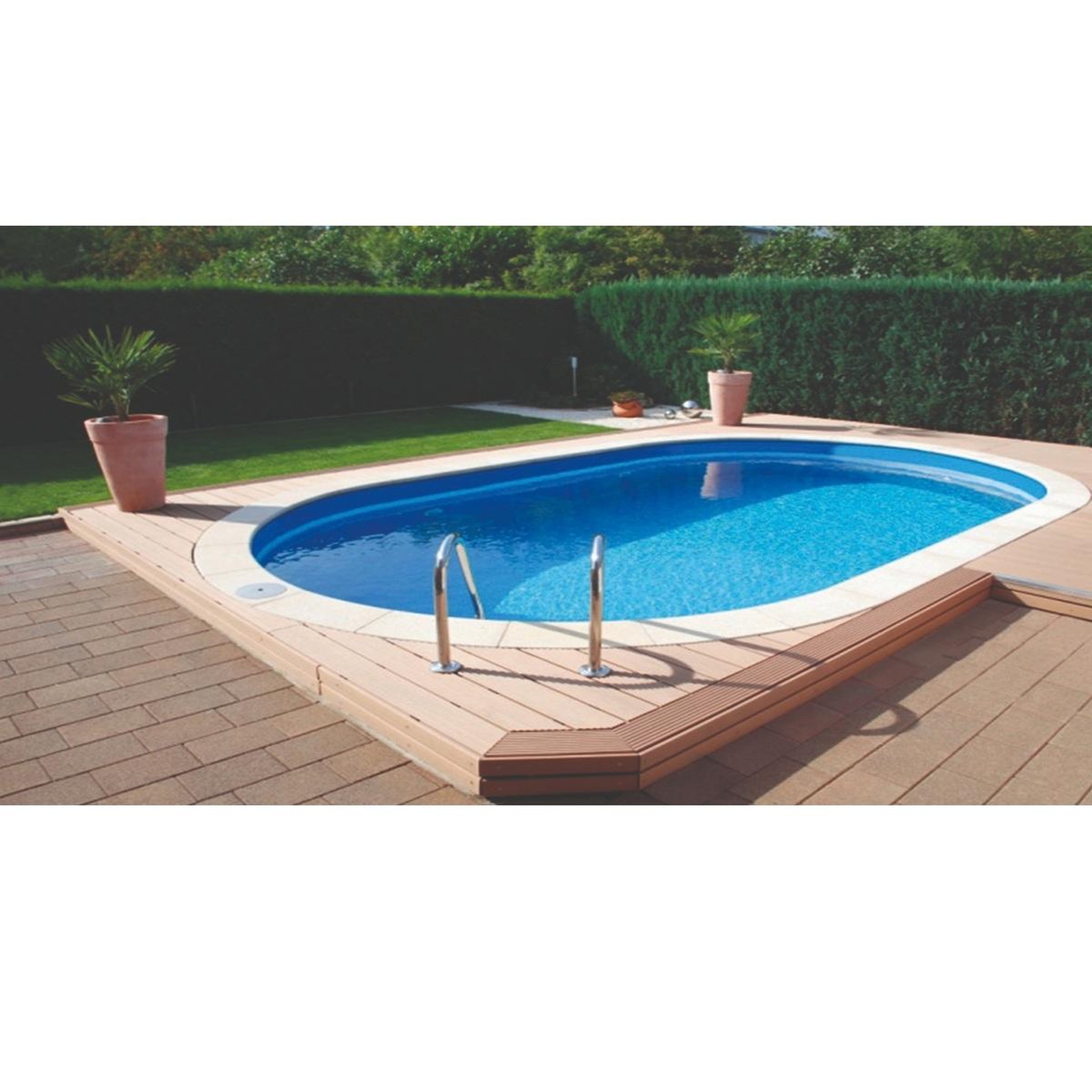 Voir la diapositive 3 : EDG Piscine acier enterrée ovale en kit 7mx 3.5mx 1.2m - WM243