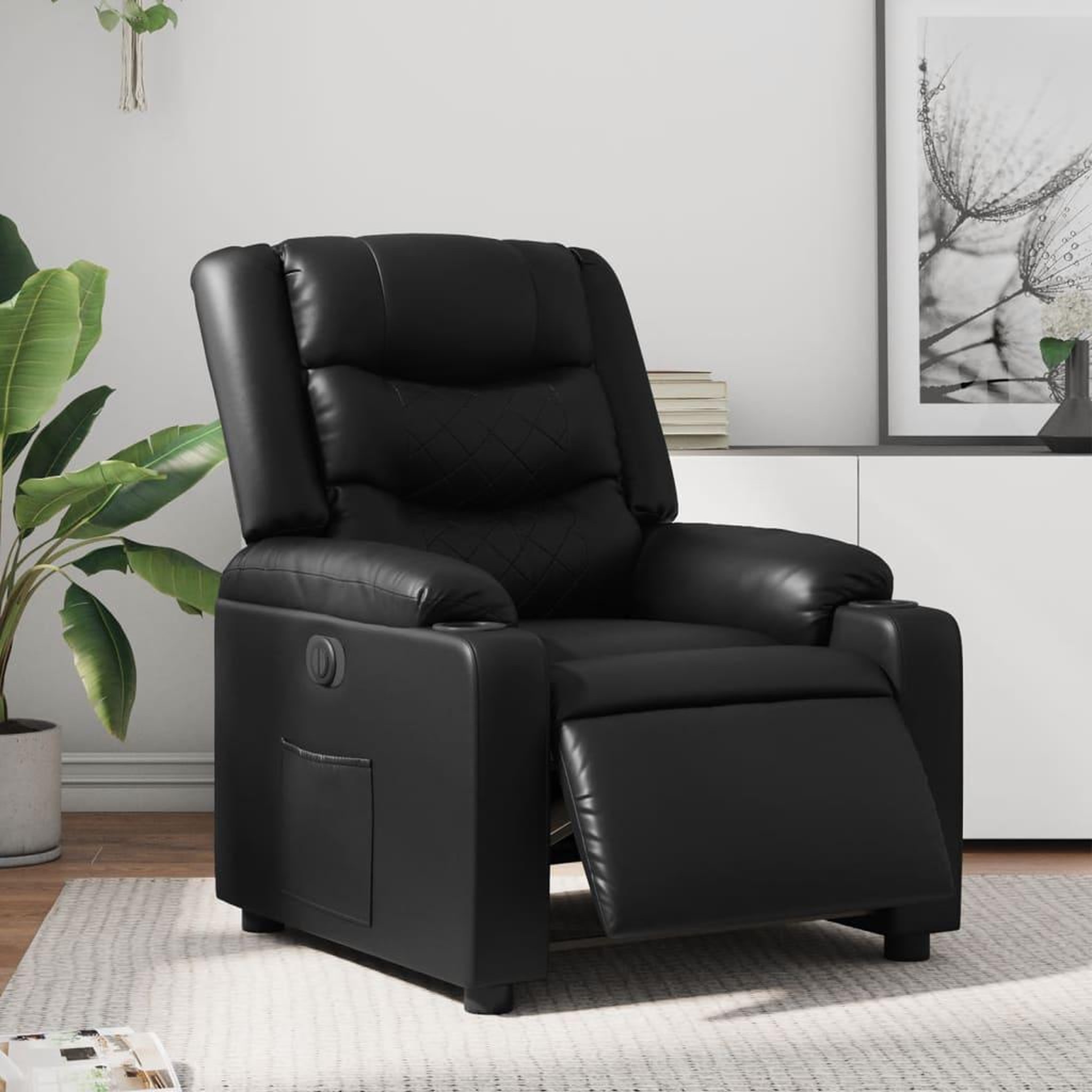 VIDAXL Fauteuil inclinable electrique Noir Similicuir