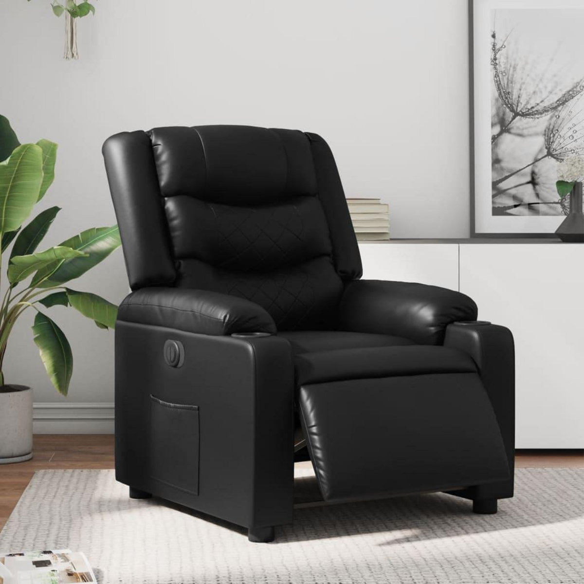 VIDAXL Fauteuil inclinable electrique Noir Similicuir