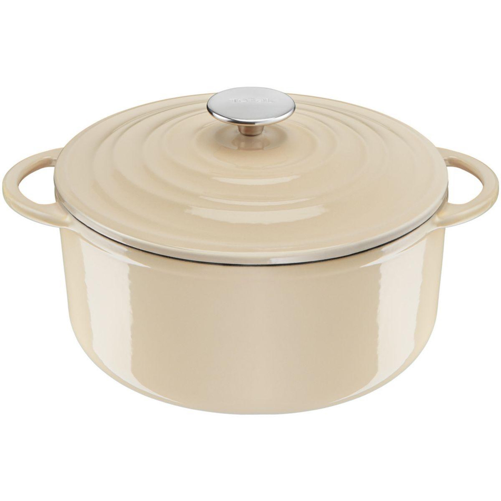 Voir la diapositive 1 : TEFAL Faitout Fonte Faitout 25cm Beige