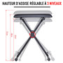 Voir la diapositive 4 : HOMCOM HOMCOM Tabouret banquette réglable pliable pour piano et clavier acier revêtement synthétique noir