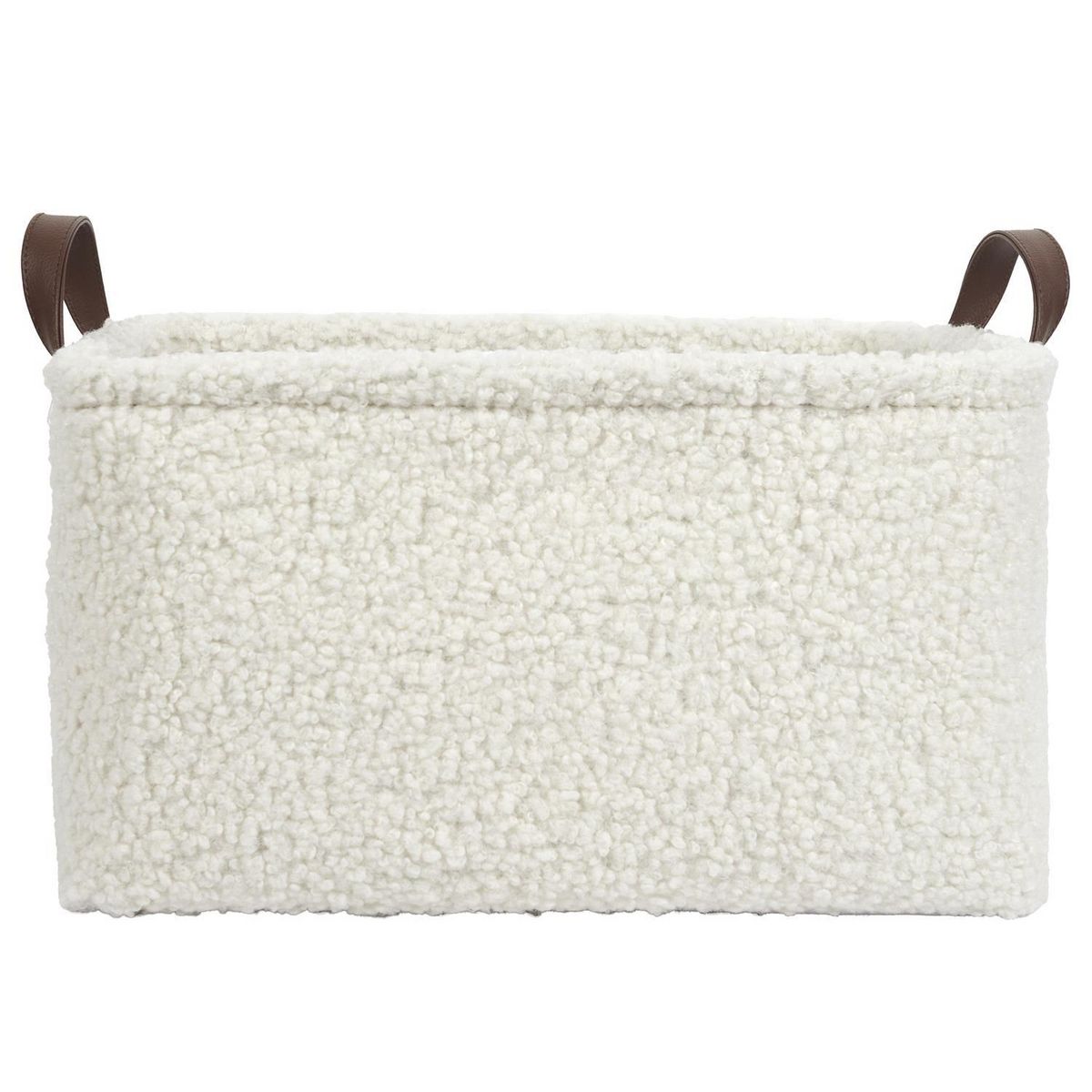 The Home Deco Factory Lot de 3 paniers de rangement en bouclette - Blanc