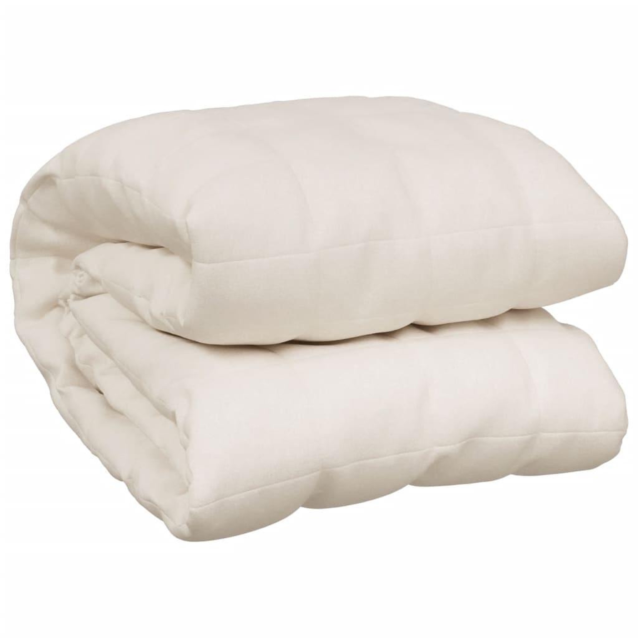 Voir la diapositive 2 : VIDAXL Couverture lestee Creme clair 200x200 cm 9 kg Tissu