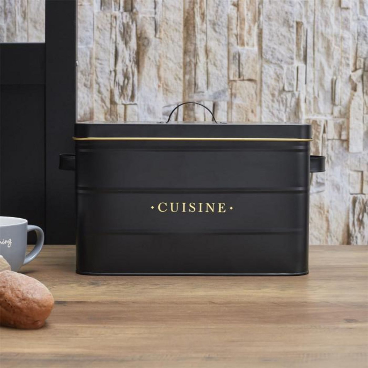 Paris Prix Boîte à Cuisine en Métal  Lounge  33cm Noir